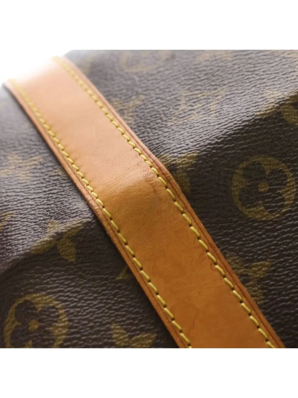 Louis Vuitton Monogram Keepall 60 Boston Bag Brown Leather